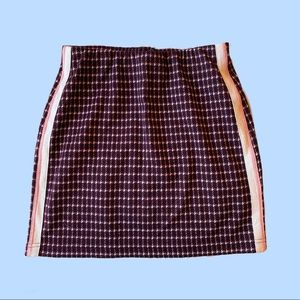 Pink/Maroon & White Mini-Skirt